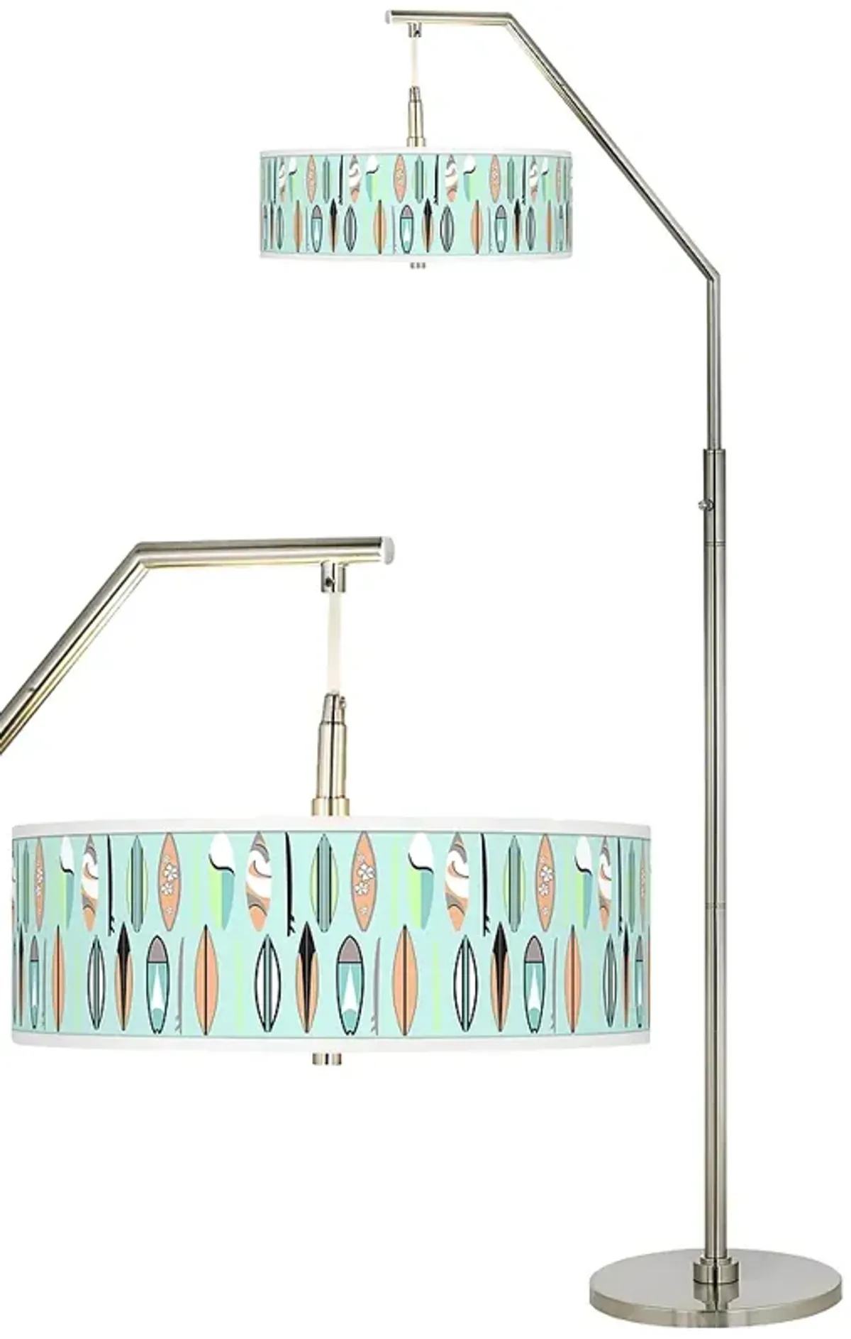 Retro Surf Giclee Shade Arc Floor Lamp