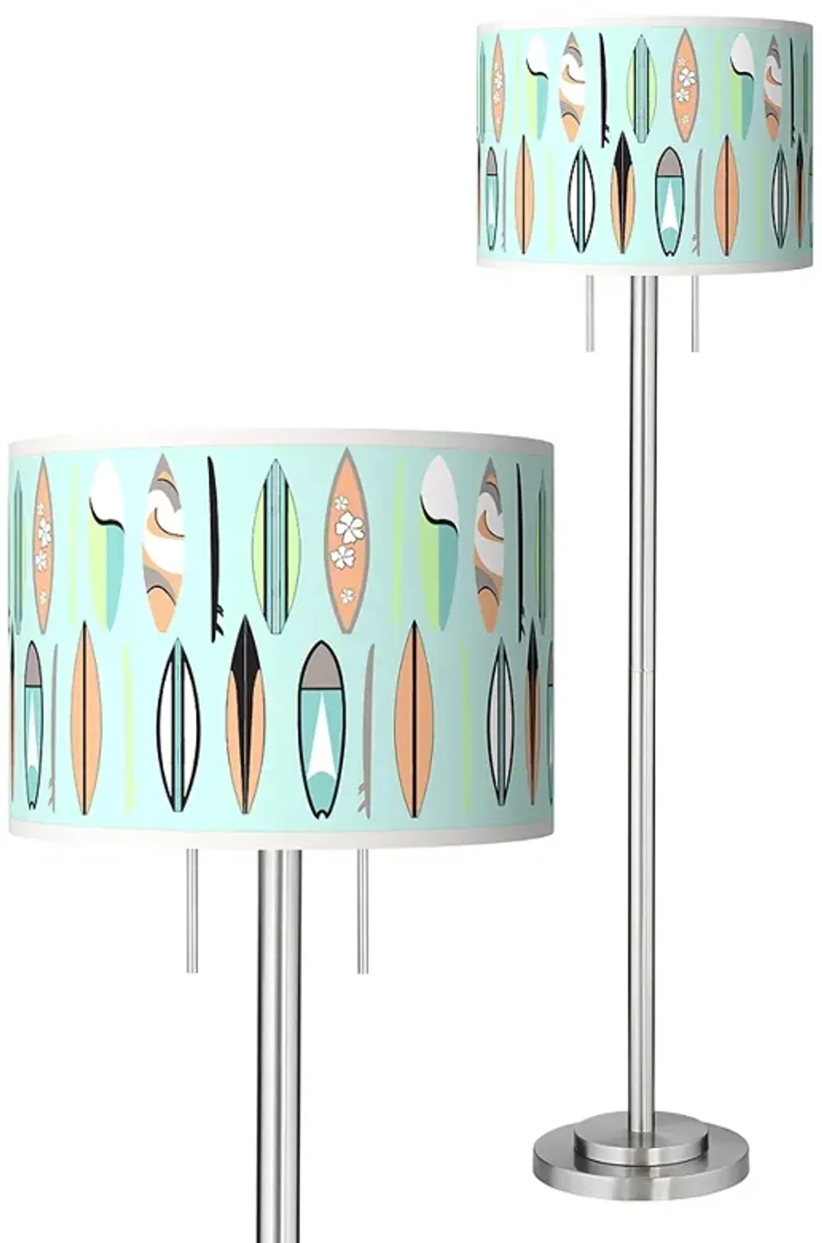 Retro Surf Giclee Brushed Nickel Garth Floor Lamp