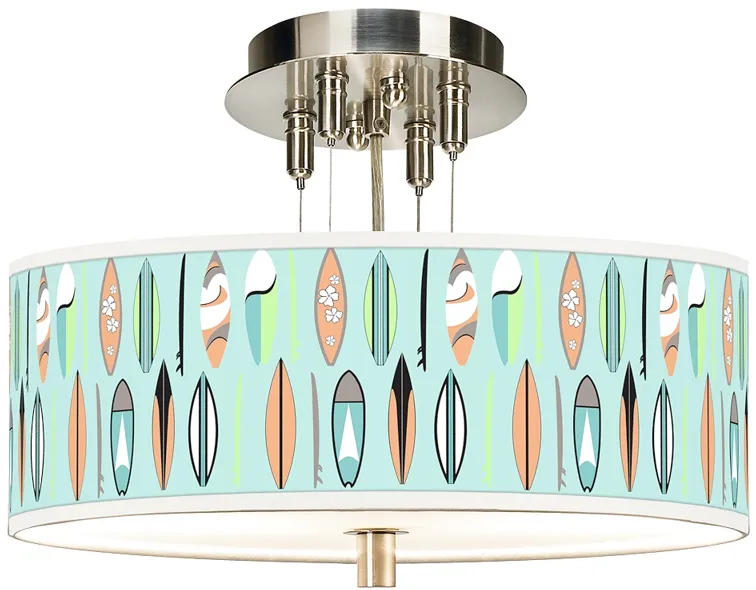 Retro Surf Giclee 14" Wide Ceiling Light