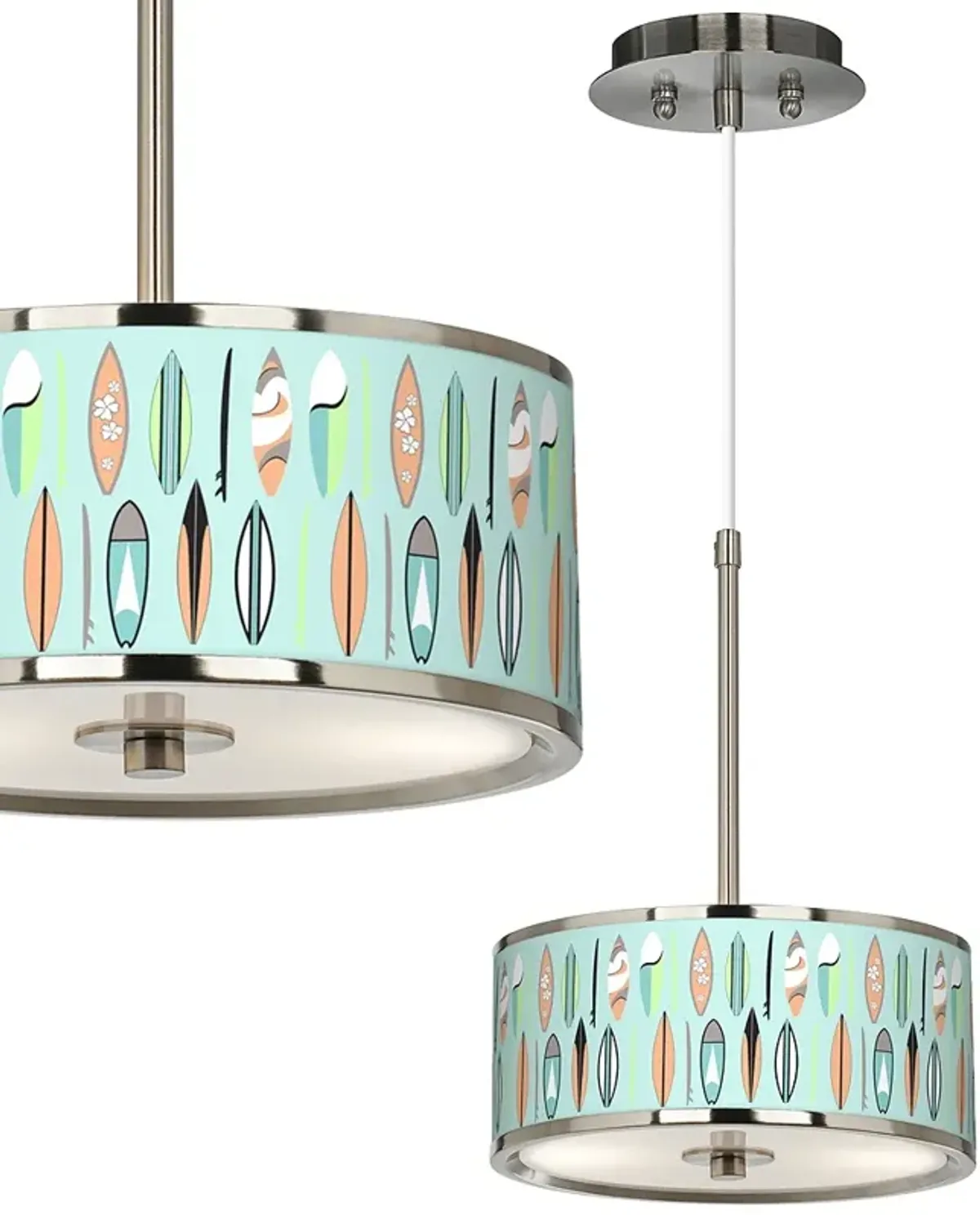 Retro Surf Giclee Glow 10 1/4" Wide Pendant Light