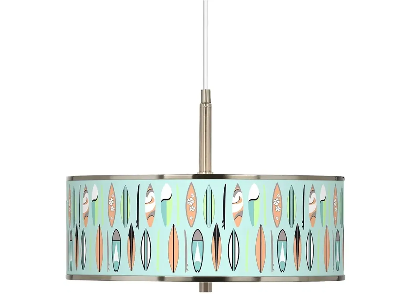 Retro Surf Giclee Glow 16" Wide Pendant Light