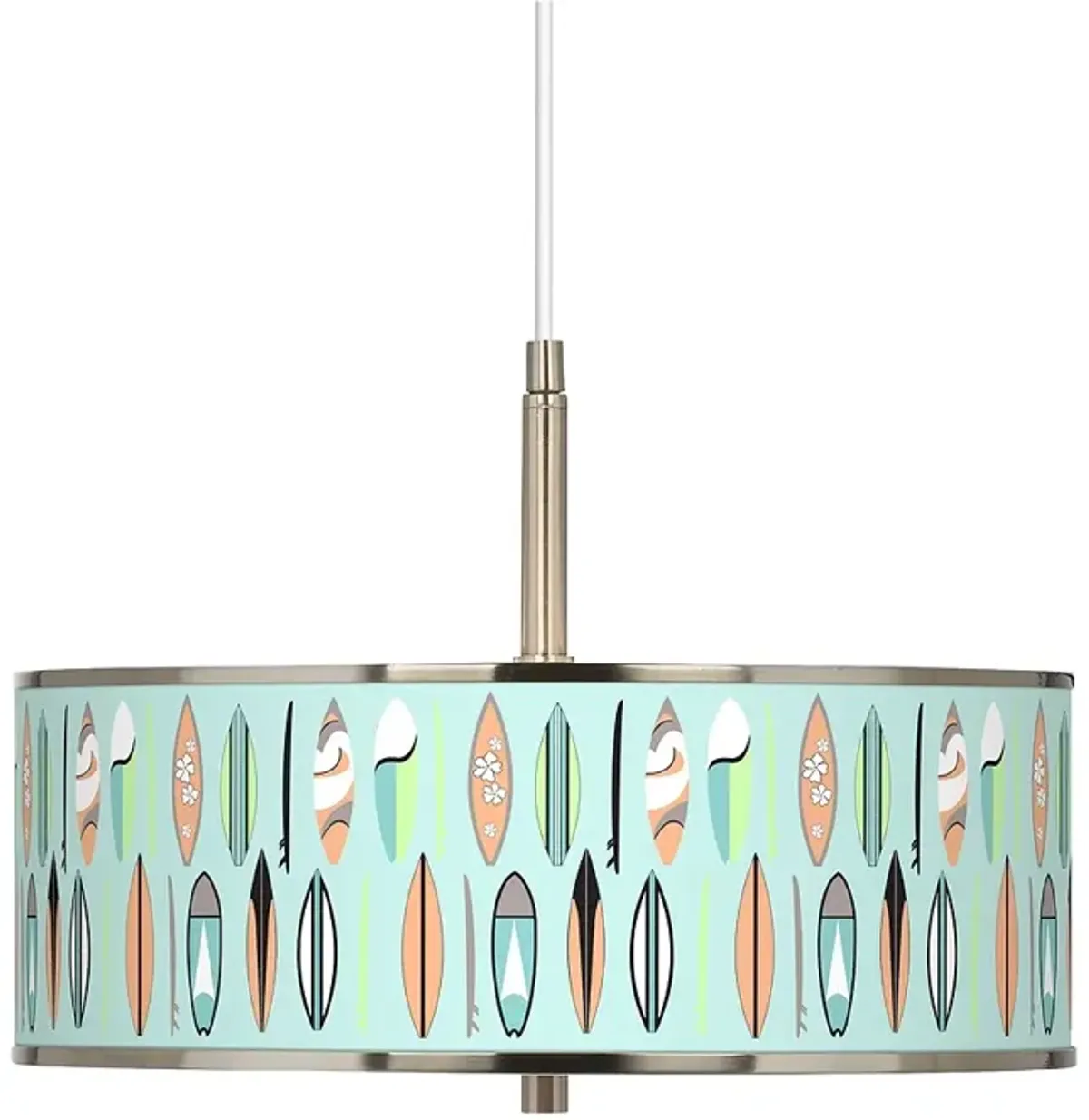 Retro Surf Giclee Glow 16" Wide Pendant Light