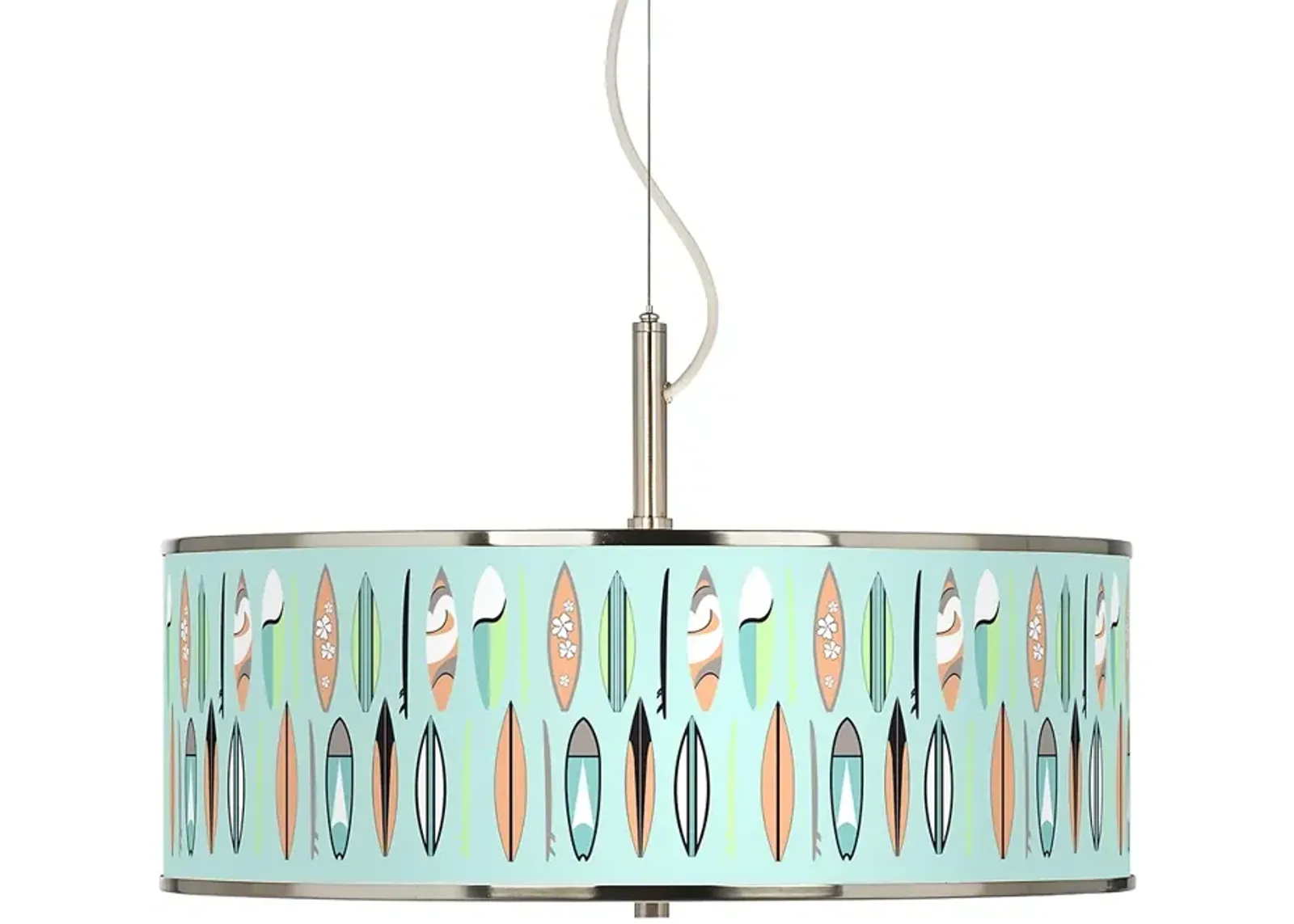 Retro Surf Giclee Glow 20" Wide Pendant Light