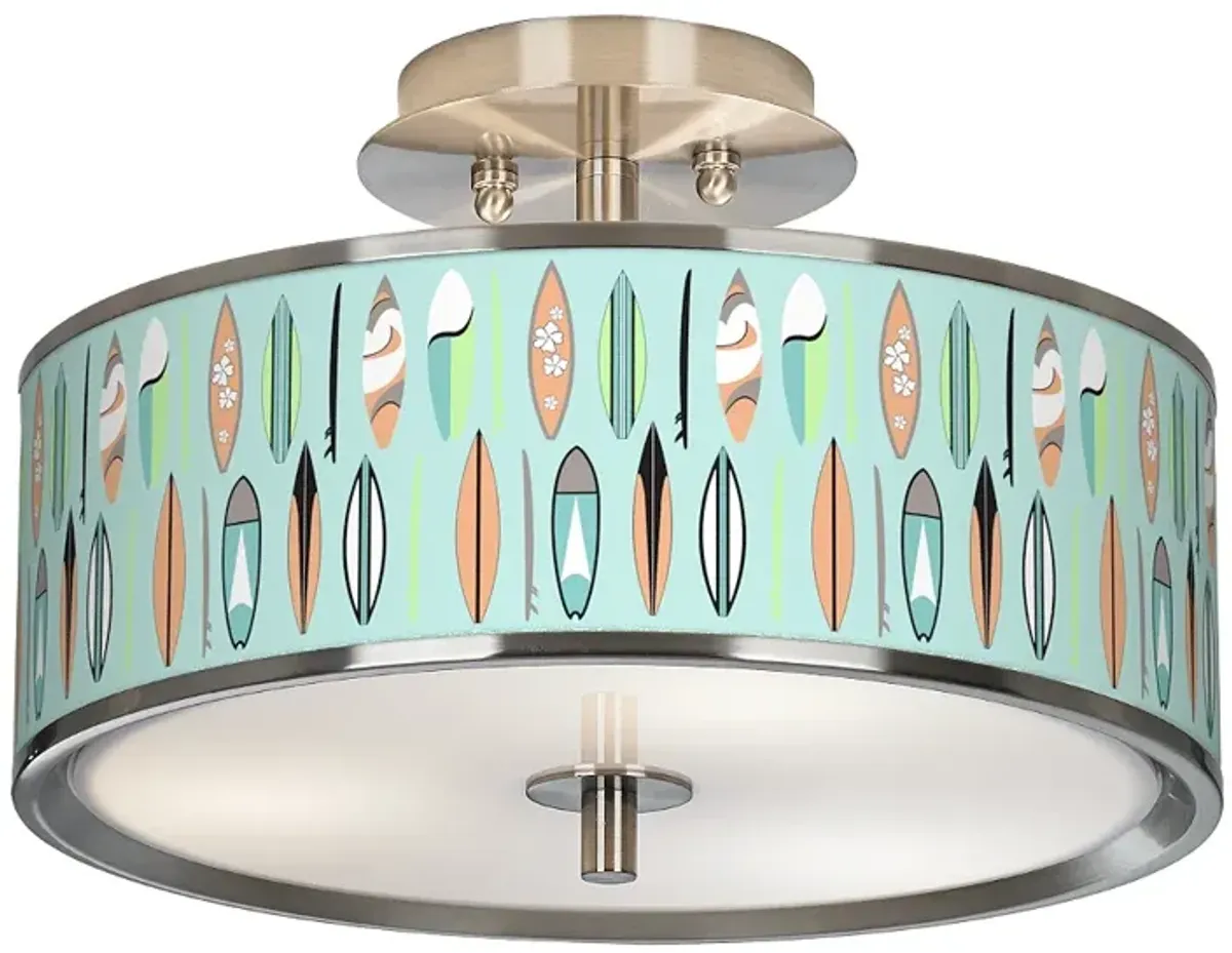 Retro Surf Giclee Glow 14" Wide Ceiling Light