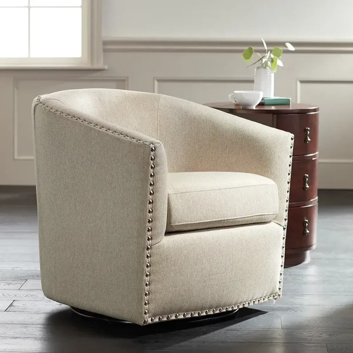Fullerton II Oatmeal Swivel Accent Chair