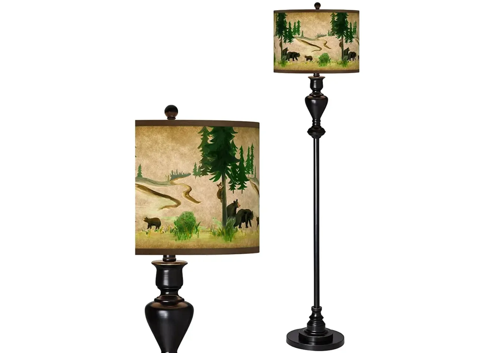 Giclee Glow Bear Lodge 58" High Rustic Black Bronze Floor Lamp