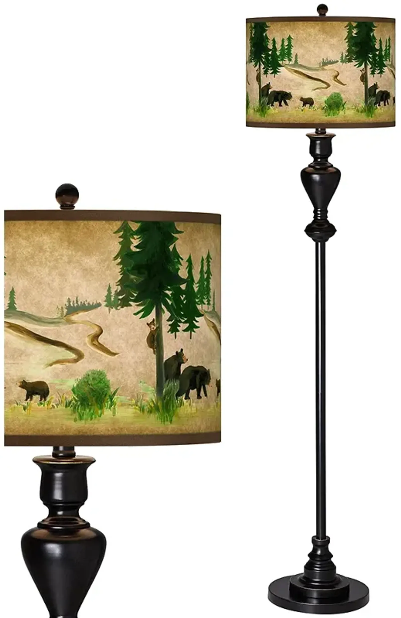 Giclee Glow Bear Lodge 58" High Rustic Black Bronze Floor Lamp