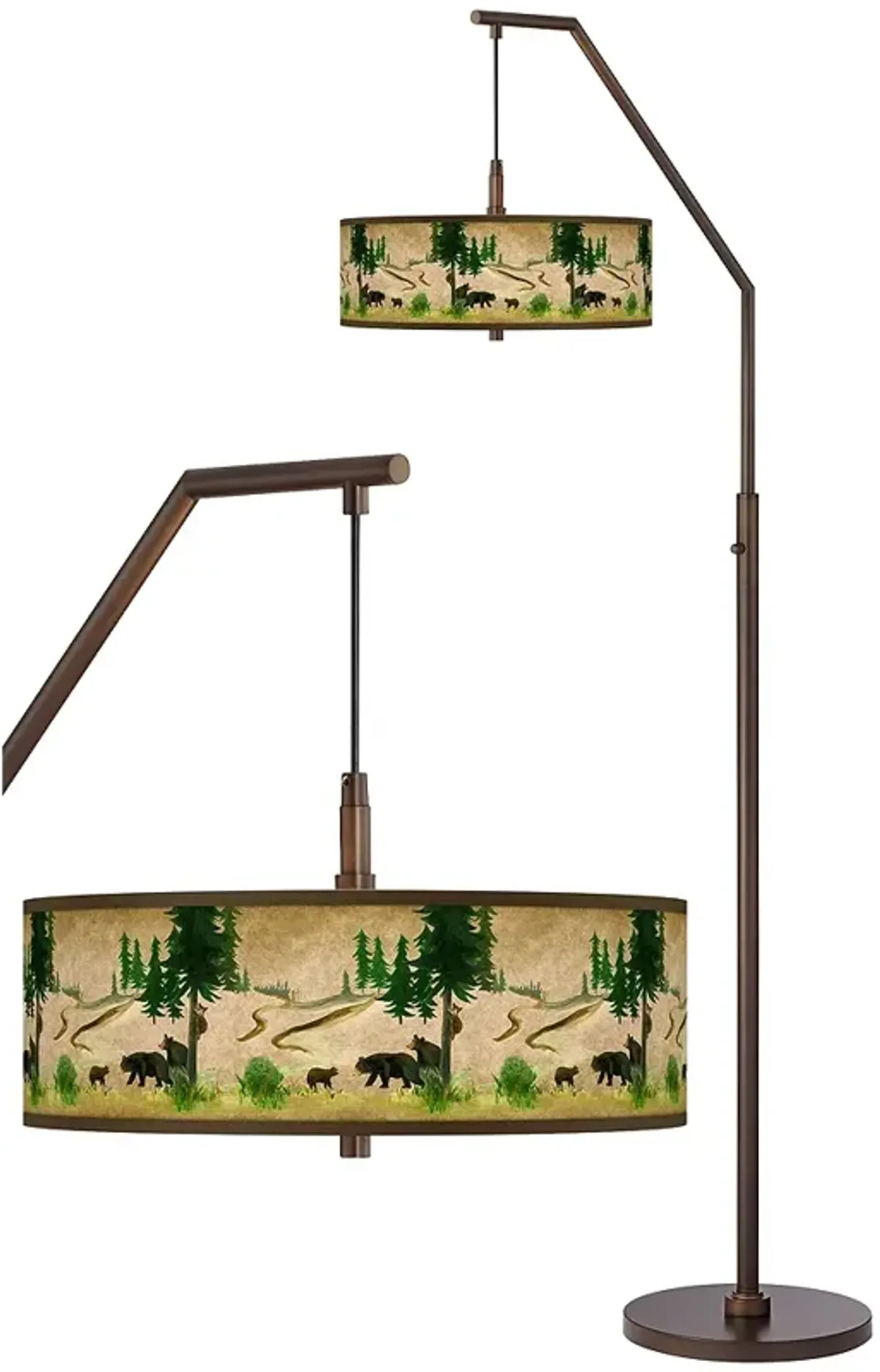 Bear Lodge Bronze Downbridge Arc Floor Lamp