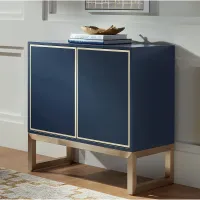 Tarim 35 3/4" Wide Blue and Gold 2-Door Accent Cabinet