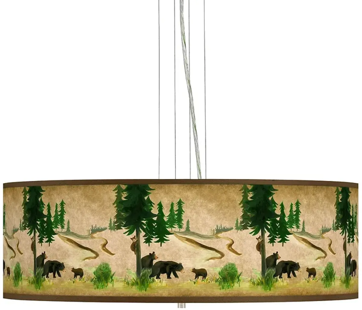 Bear Lodge Giclee 24" Wide 4-Light Pendant Chandelier