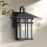 Syon 10 1/2" High Bronze and Glass Outdoor Wall Light