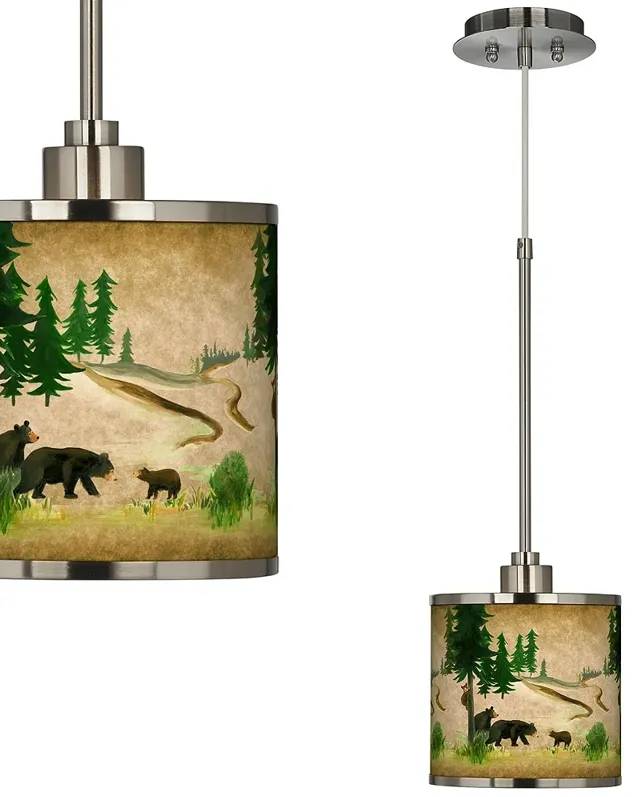 Bear Lodge Giclee Glow Mini Pendant Light