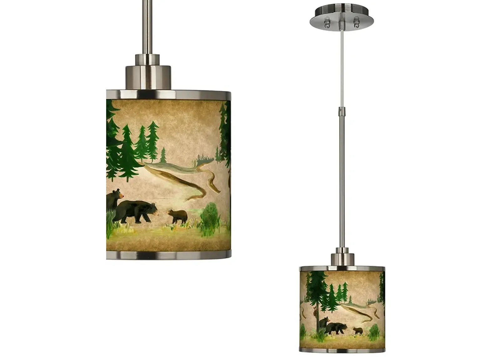 Bear Lodge Giclee Glow Mini Pendant Light