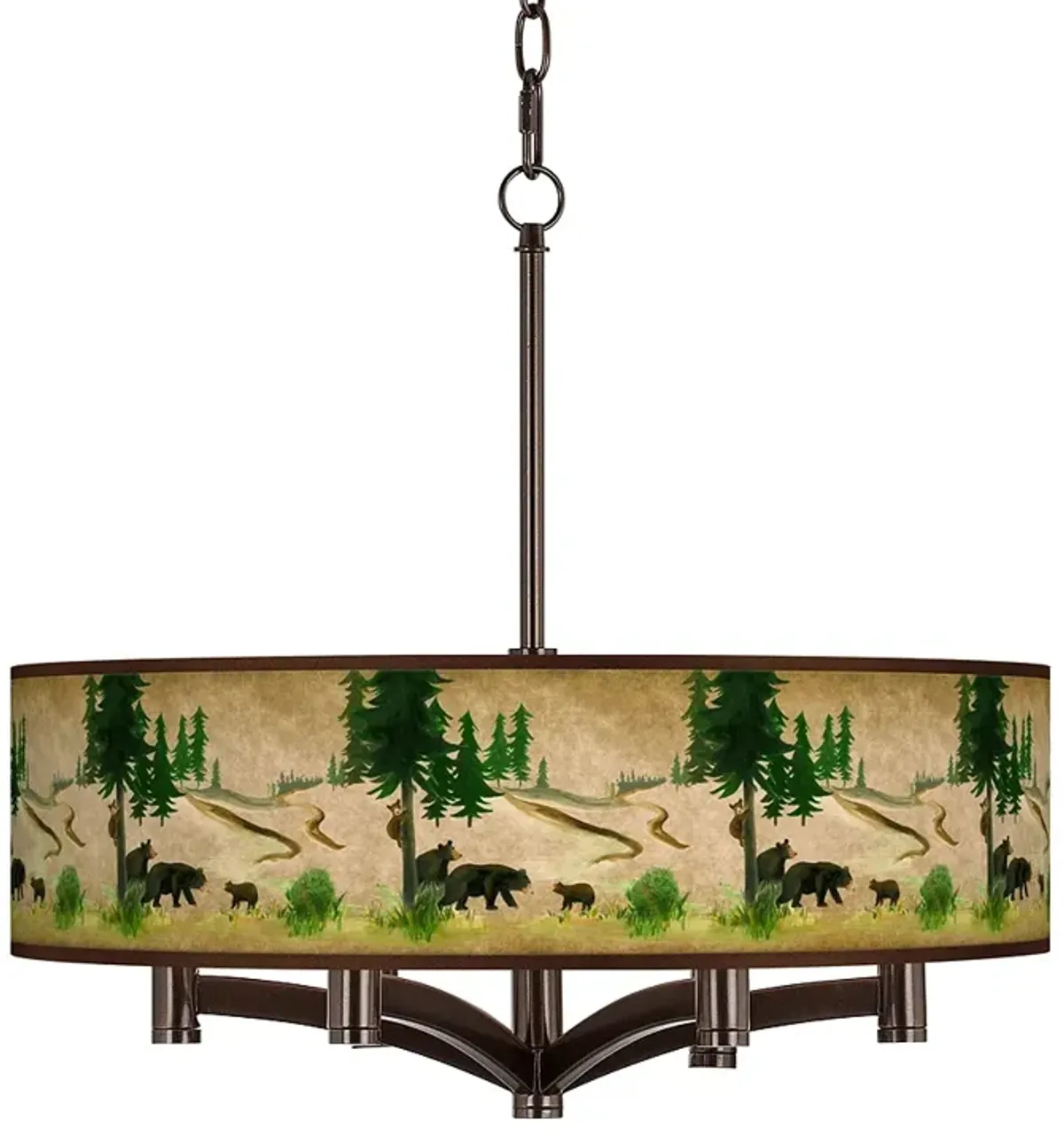 Bear Lodge Ava 6-Light Bronze Pendant Chandelier