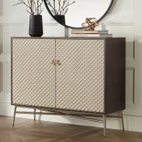Auric 45 3/4" Wide Mahogany and Brass Modern Cabinet