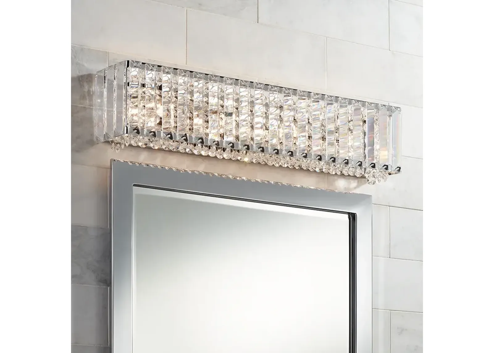 Neive 24" Wide Chrome and Crystal LED Bath Light