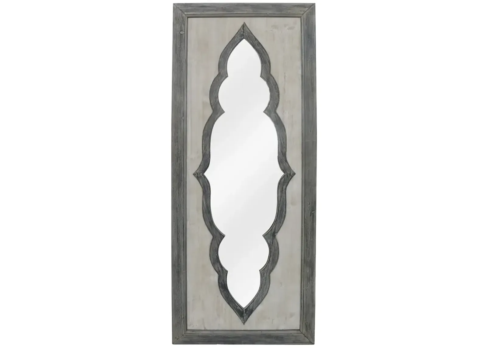 Contouring White-Washed Gray 19" x 47 1/4" Wall Mirror