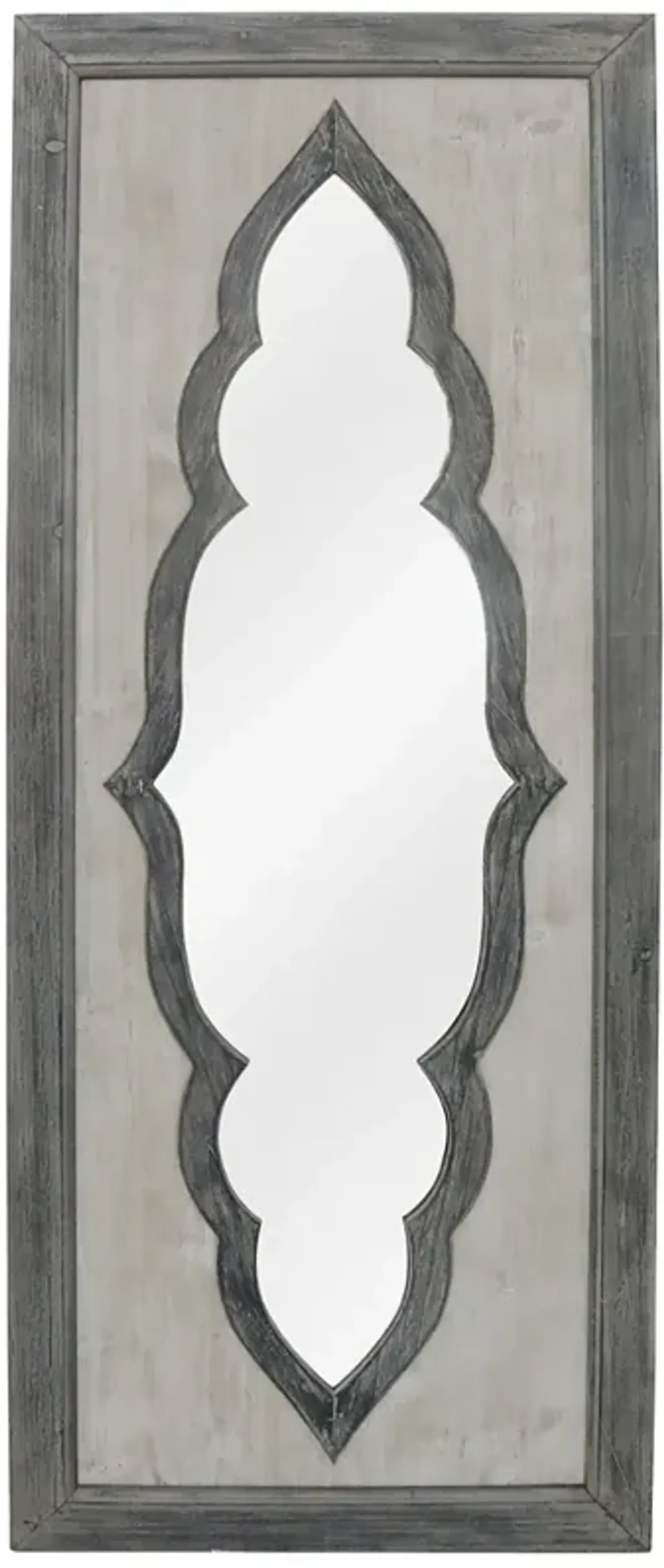 Contouring White-Washed Gray 19" x 47 1/4" Wall Mirror