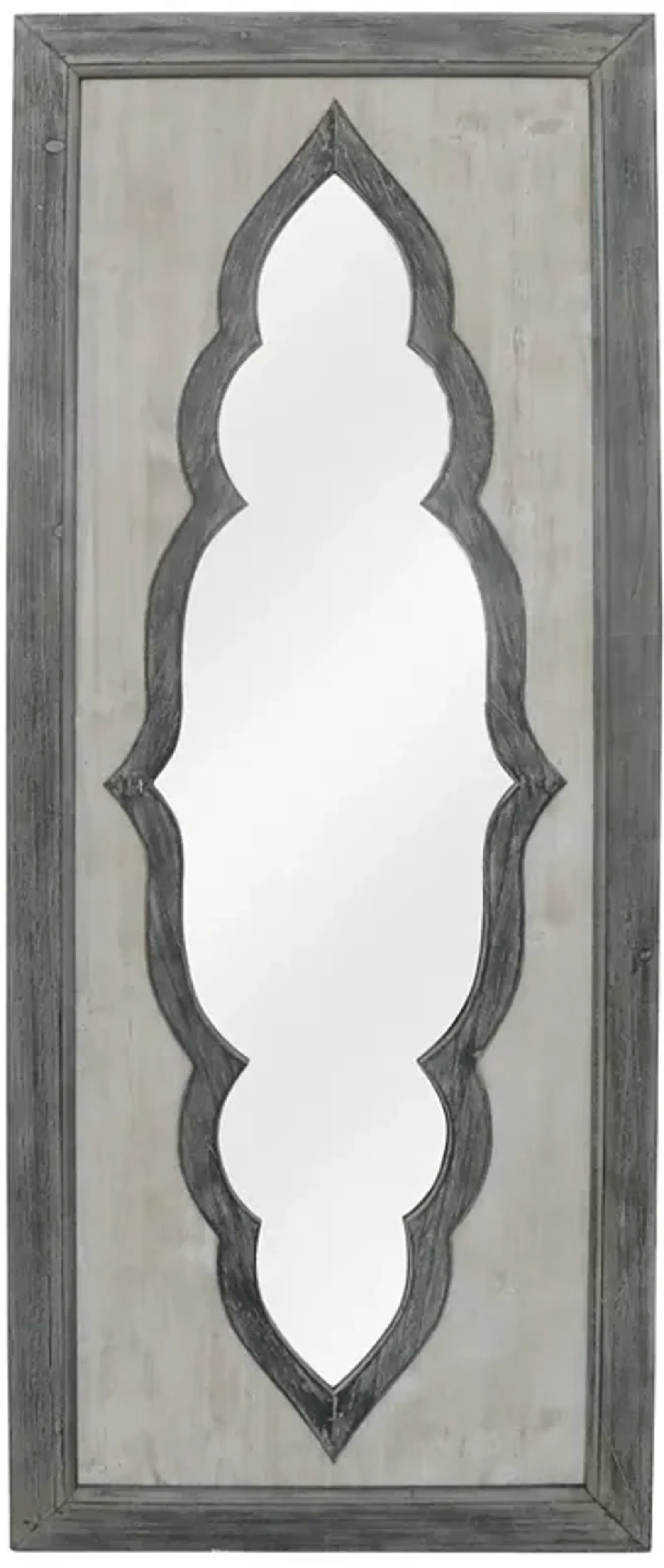 Contouring White-Washed Gray 19" x 47 1/4" Wall Mirror