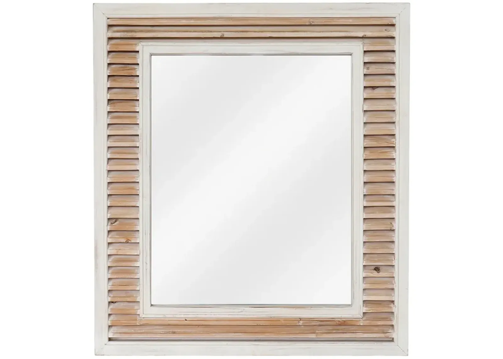 Beachy Destination Natural White 38" x 42" Wall Mirror