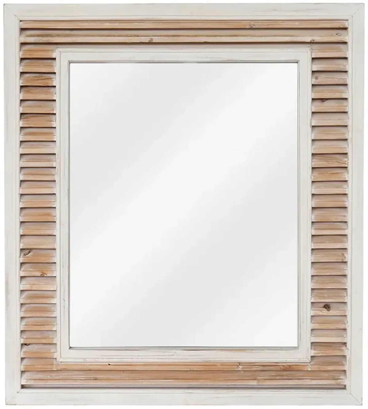 Beachy Destination Natural White 38" x 42" Wall Mirror