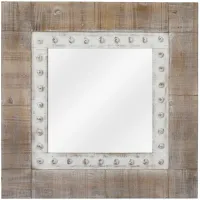 Squared Away Natural and White 31 1/2" Square Wall Mirror