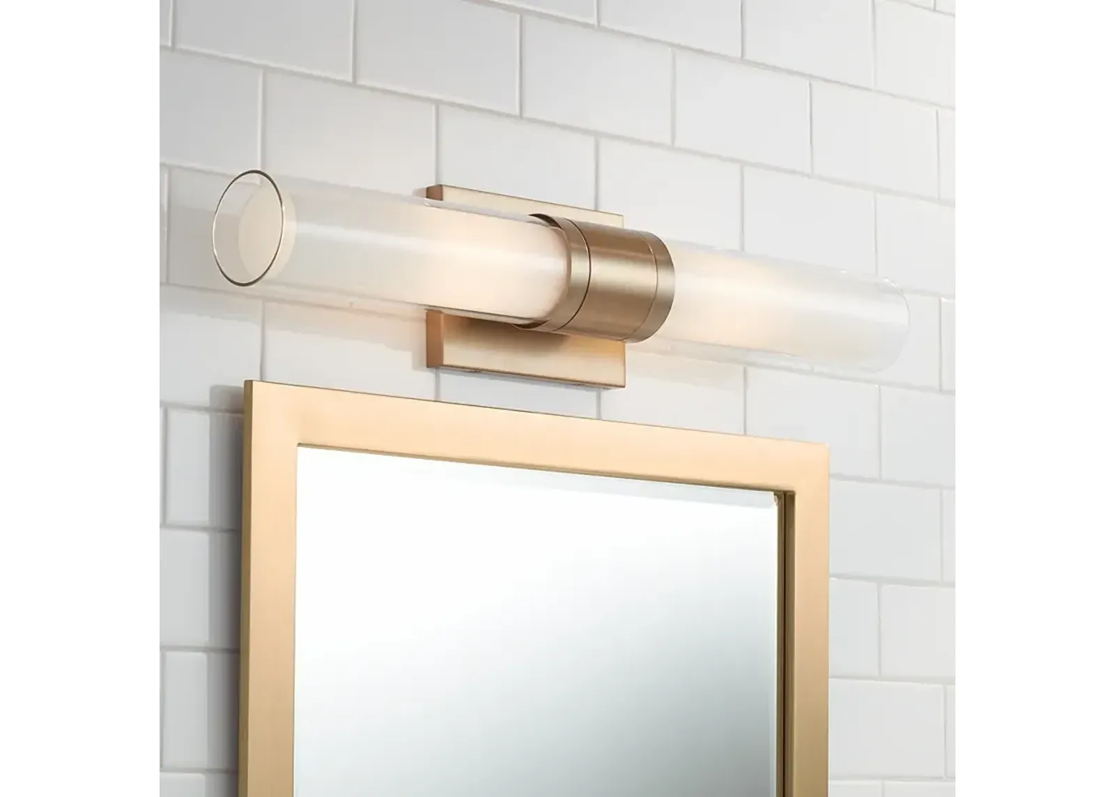 Possini Euro Brianna 23 1/2" Wide Brass 2-Light Bath Light