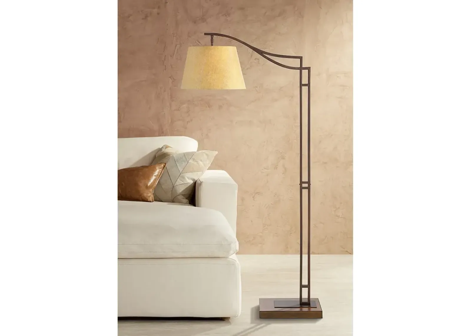 Franklin Iron Works Tahoe 60" Bronze Downbridge Arc Floor Lamp