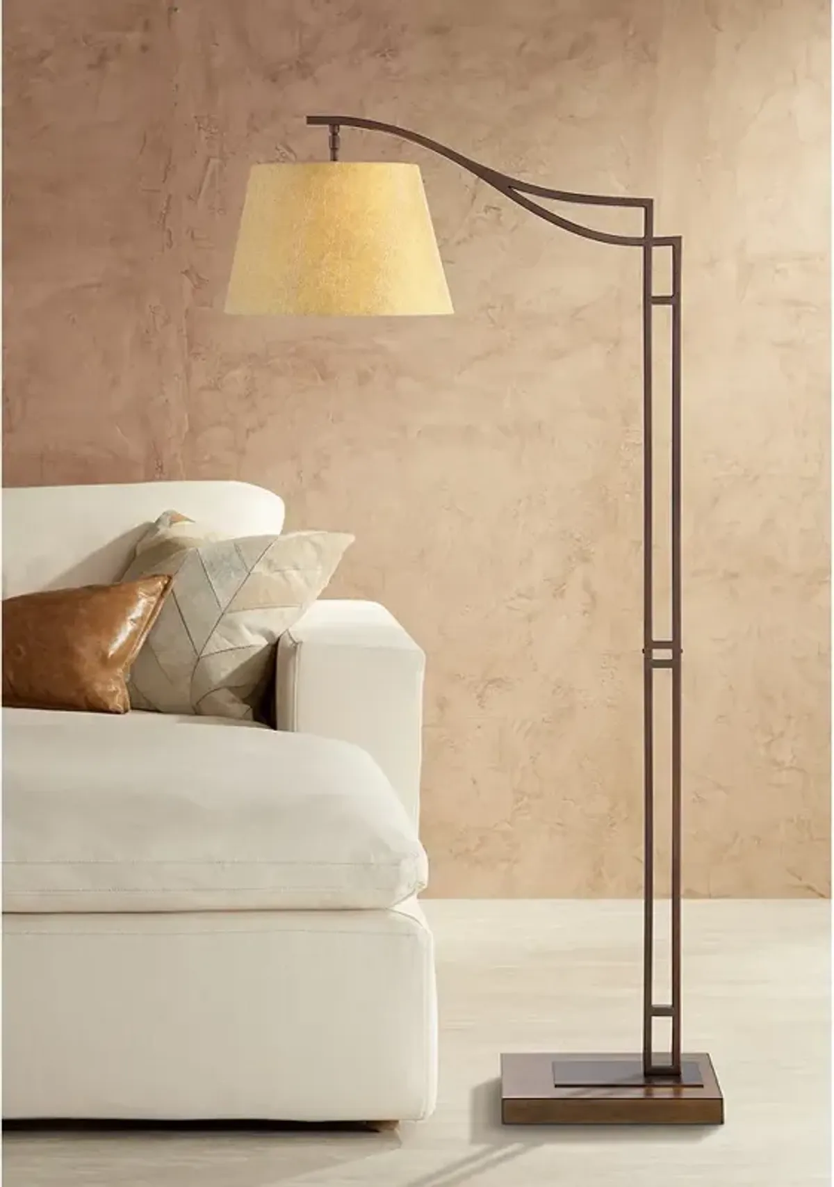 Franklin Iron Works Tahoe 60" Bronze Downbridge Arc Floor Lamp