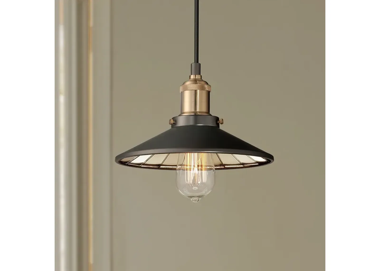 Franklin Iron Works Emile 8 3/4" Industrial Bronze LED Mini Pendant