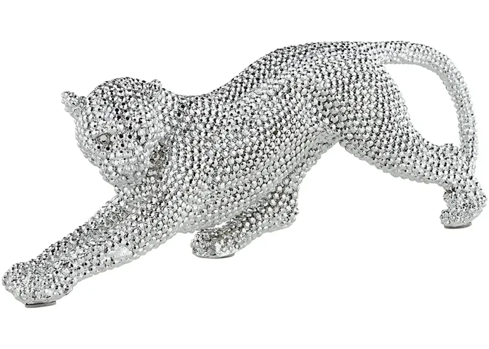 Studio 55D Silver Prowling Leopard 17 1/2" Wide Accent Sculpture