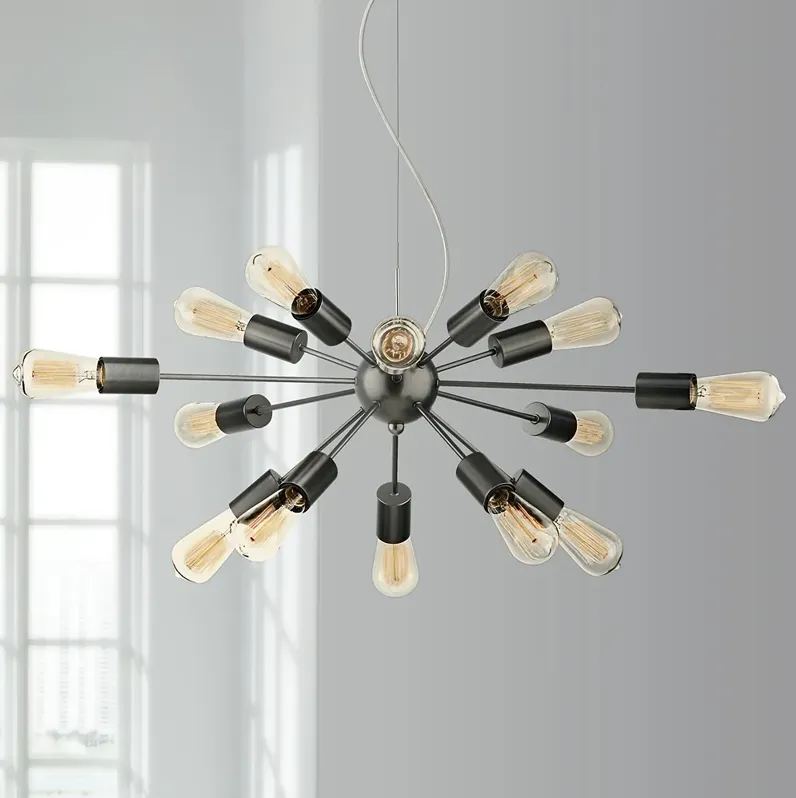 Possini Euro Hemingson 33" Wide Gun Metal 15-Light Sputnik Chandelier