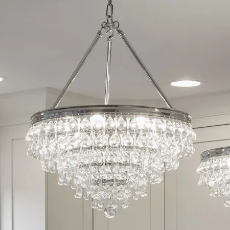Calypso 24" Wide Polished Chrome and Crystal Chandelier