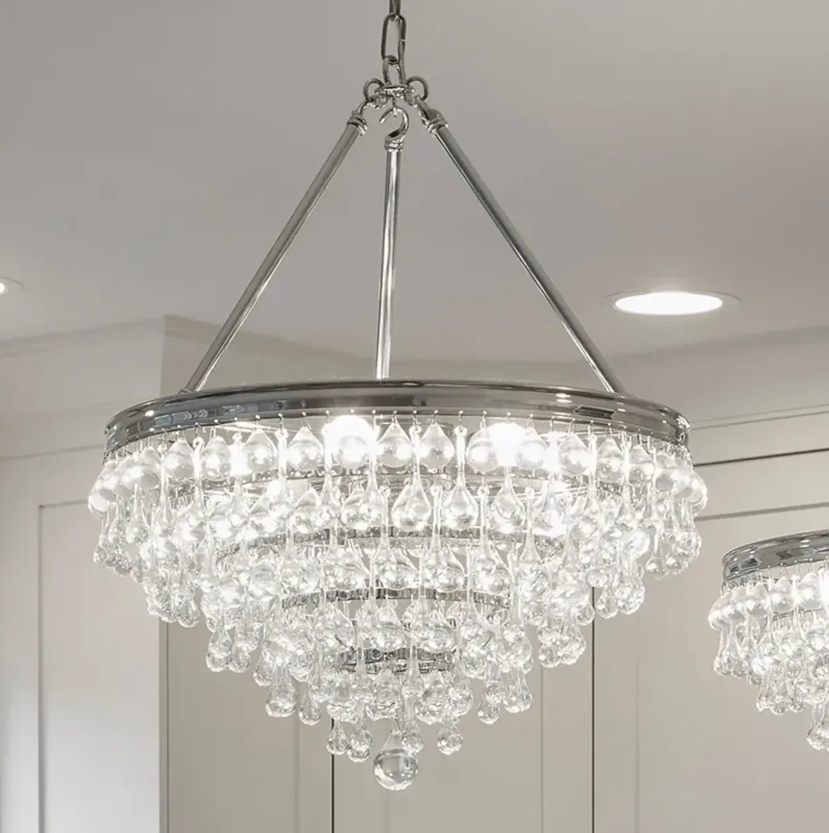 Calypso 24" Wide Polished Chrome and Crystal Chandelier