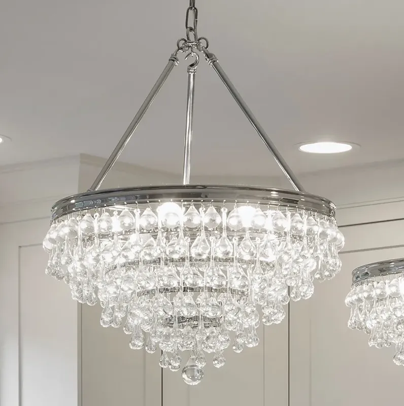 Calypso 24" Wide Polished Chrome and Crystal Chandelier