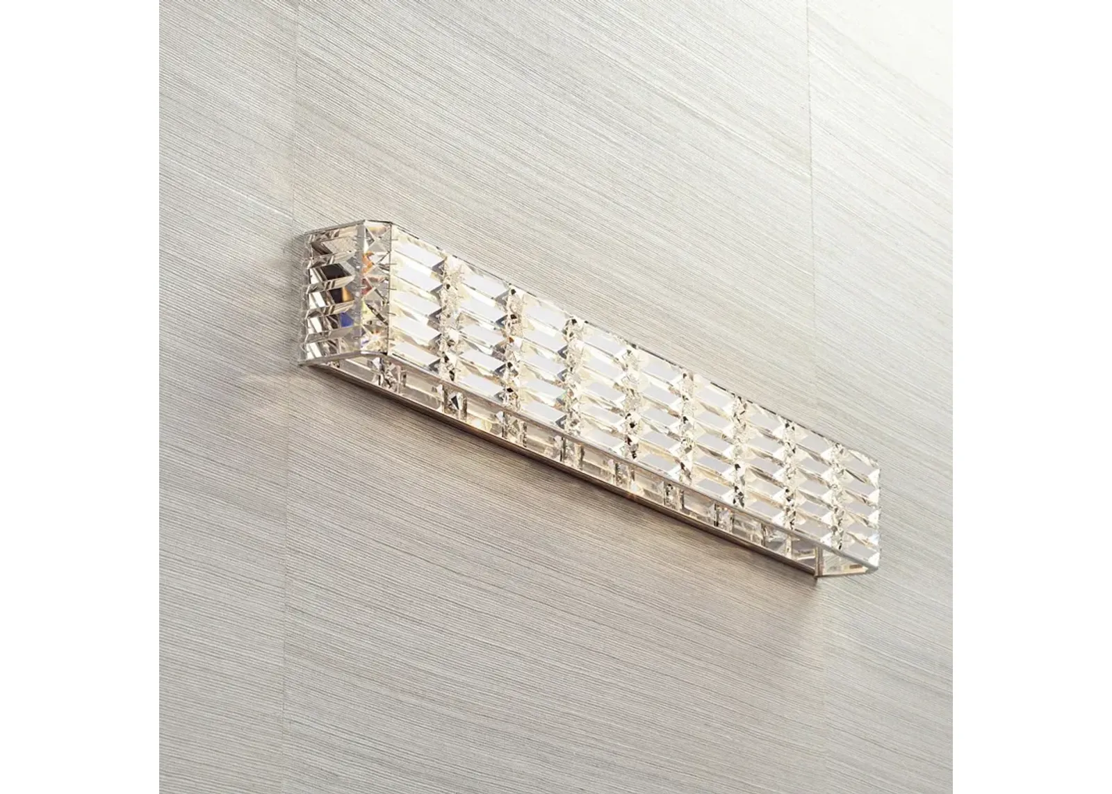 Possini Euro Vivienne 35" Wide Chrome and Crystal LED Bath Light