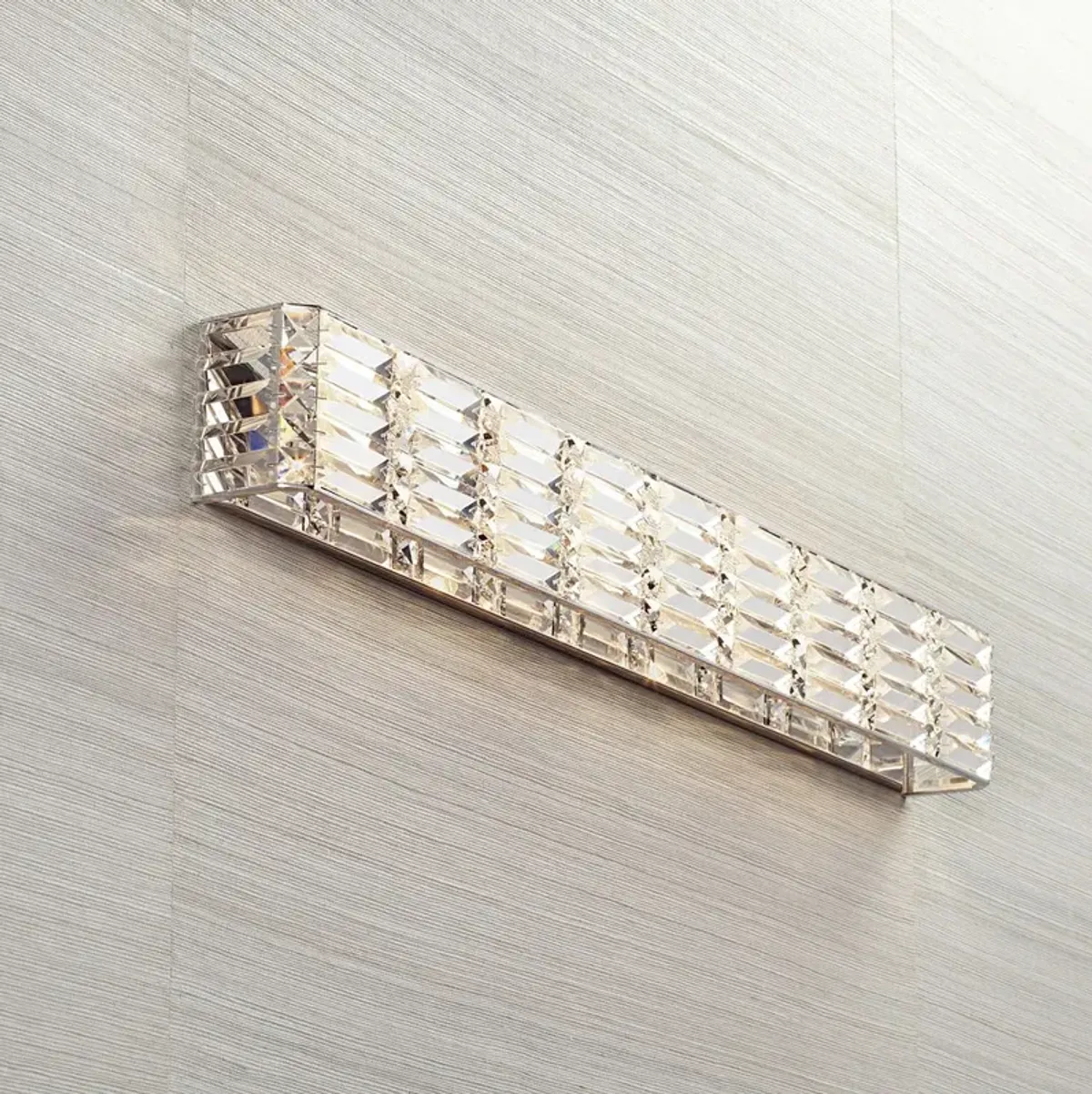 Possini Euro Vivienne 35" Wide Chrome and Crystal LED Bath Light