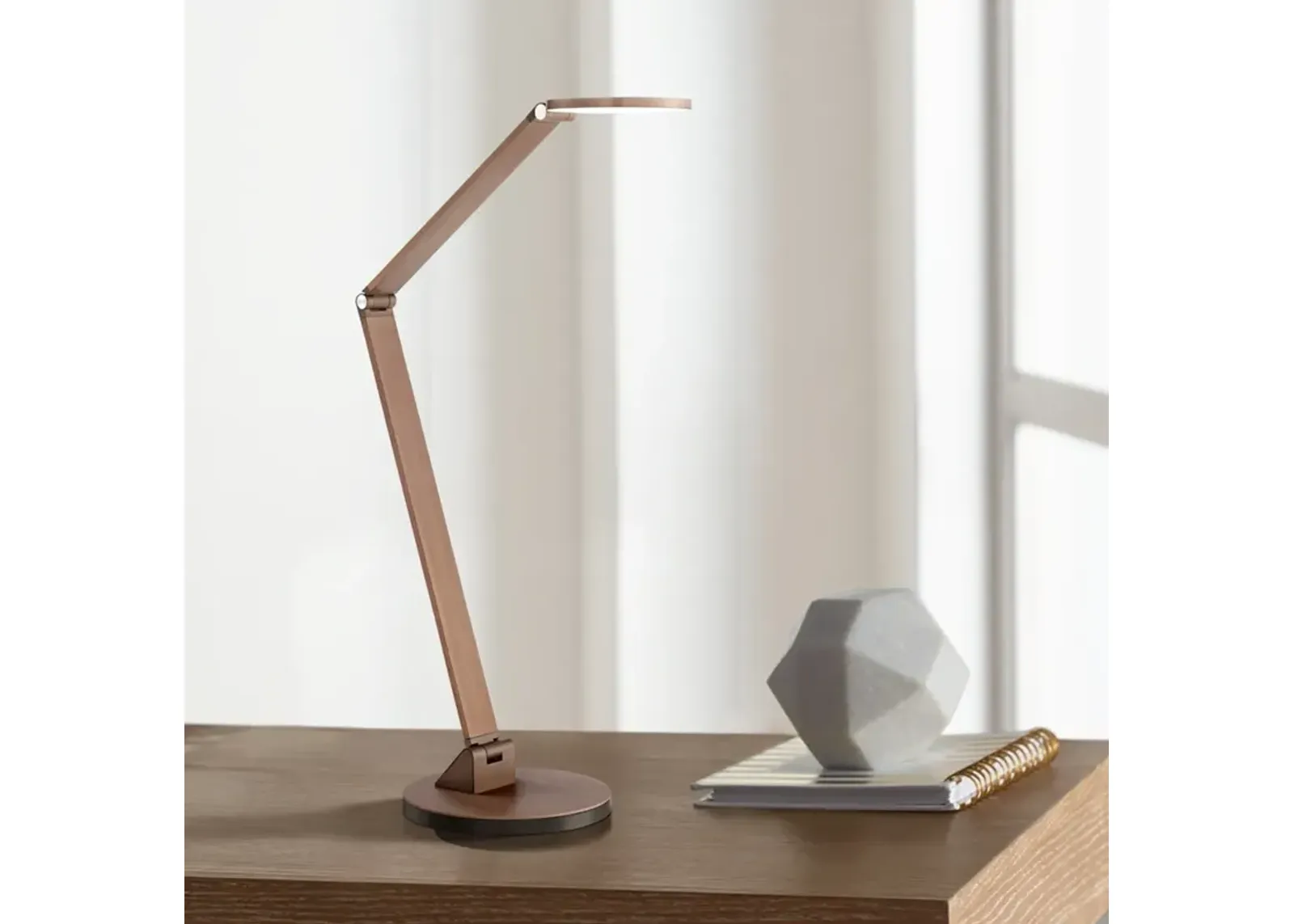 Possini Euro Magnum French Bronze Finish Adjustable LED Desk Lamp