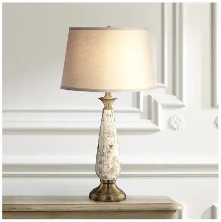 Barnes and Ivy Berach 29 3/4" Mother of Pearl Luxe Coastal Table Lamp
