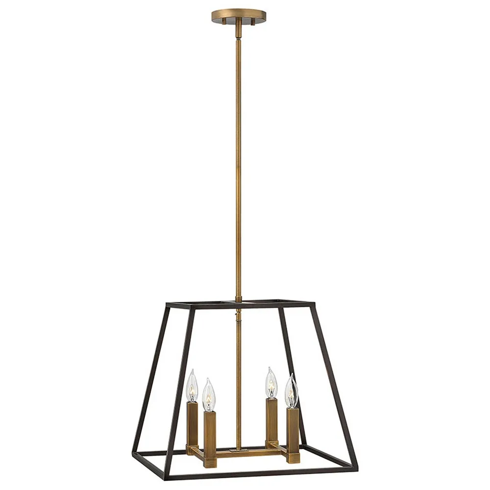 Foyer Fulton-Medium Open Frame Pendant-Bronze