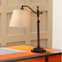Regency Hill Adley Bronze Classic Downbridge Arm Adjustable Desk Lamp