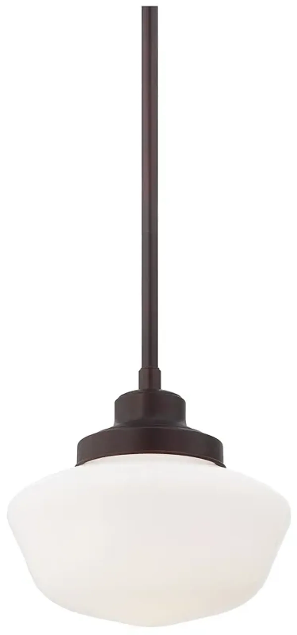 Minka Nola 12" Wide Brushed Bronze Opal Glass Mini Pendant