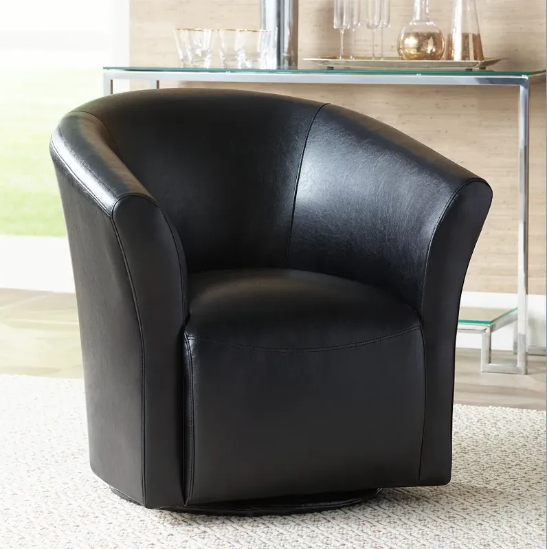 Studio 55 Rocket Rivera Black Swivel Accent Chair