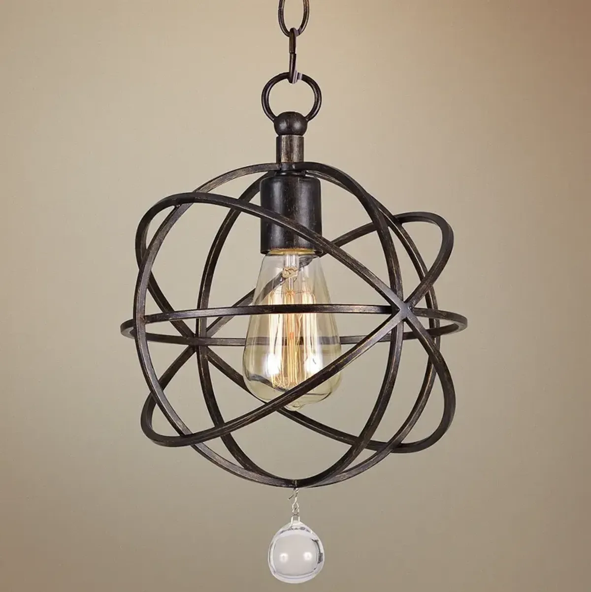 Crystorama Solaris 9" Wide Bronze Dual-Mount Ceiling Light