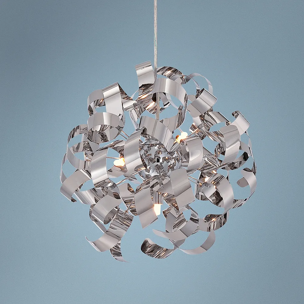 Quoizel Ribbons 17" Wide Polished Chrome Pendant