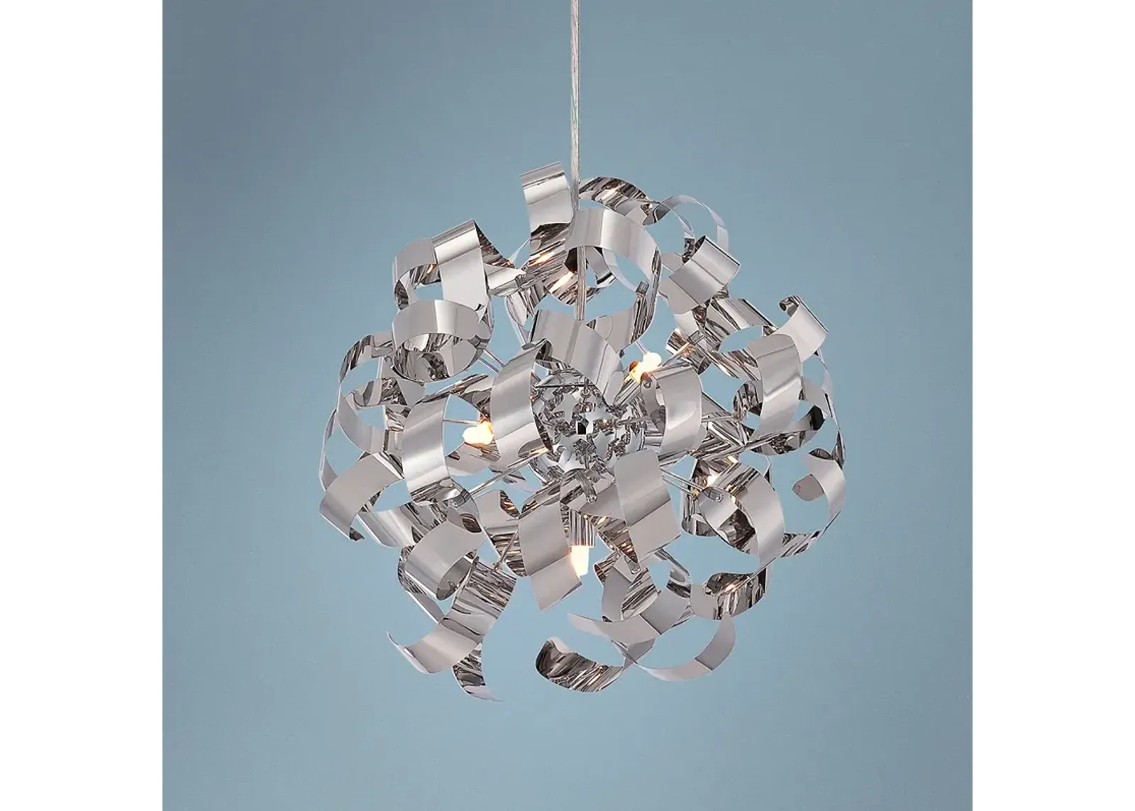 Quoizel Ribbons 17" Wide Polished Chrome Pendant