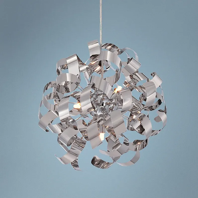 Quoizel Ribbons 17" Wide Polished Chrome Pendant