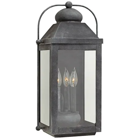 Anchorage 9 1/4" Wide Aged Zinc 3 Candle Outdoor Wall Light
