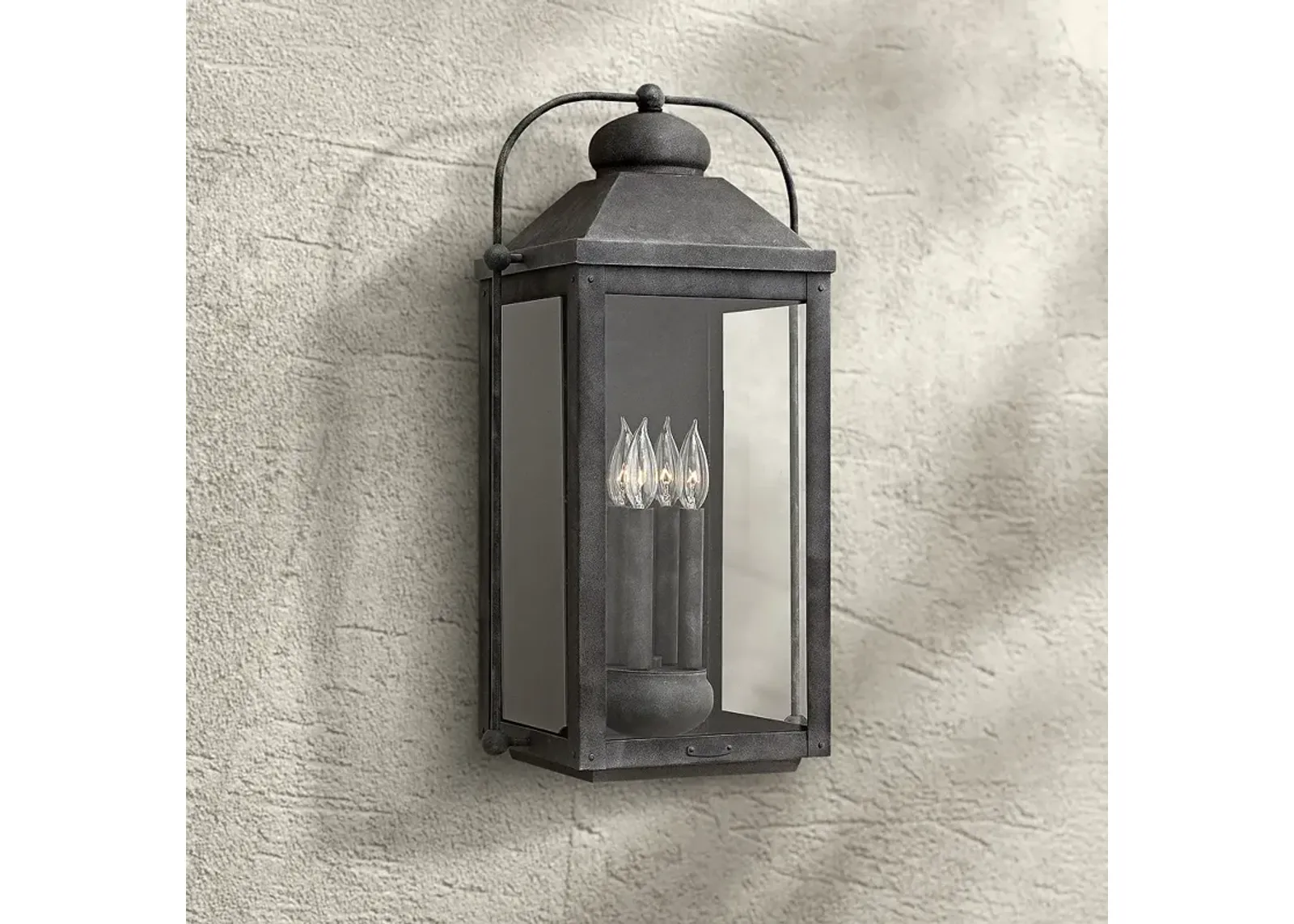 Anchorage 9 1/4" Wide Aged Zinc 4 Candle Outdoor Wall Light