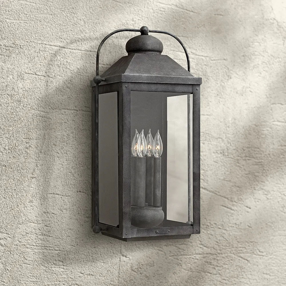 Anchorage 9 1/4" Wide Aged Zinc 4 Candle Outdoor Wall Light